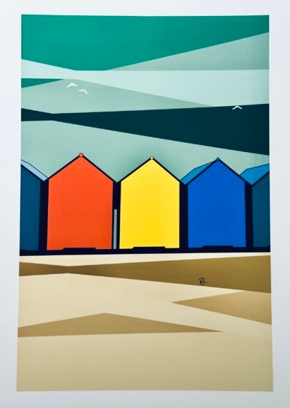 WHITBY North Yorkshire BEACH HUTS Poster Wall Art - Image 2