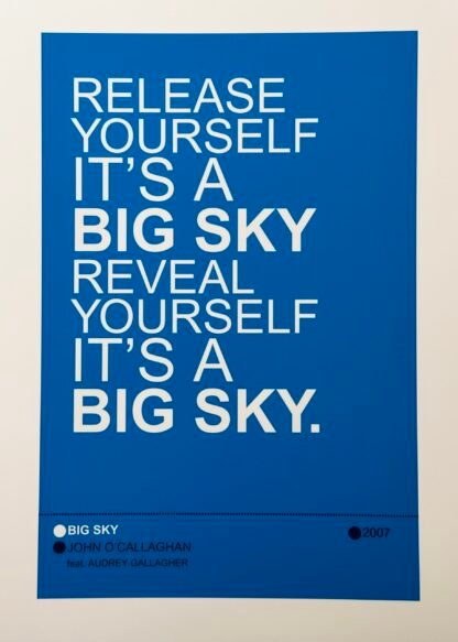 JOHN O’CALLAGHAN - BIG SKY Lyric Poster Wall Art - Image 2
