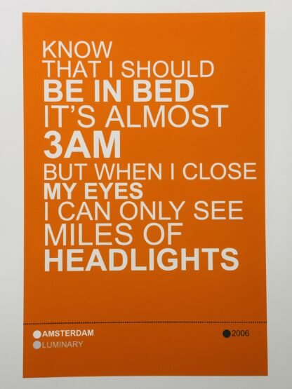LUMINARY - AMSTERDAM Lyric Poster Wall Art - Image 2