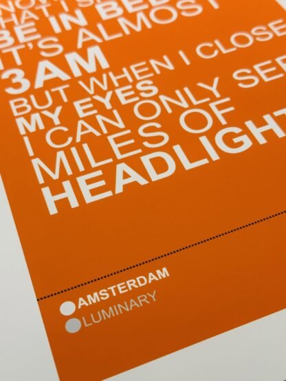 LUMINARY - AMSTERDAM Lyric Poster Wall Art - Image 3