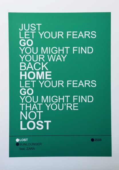 SUNLOUNGER - LOST Lyric Poster Wall Art - Image 2