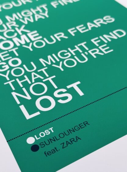 SUNLOUNGER - LOST Lyric Poster Wall Art - Image 3