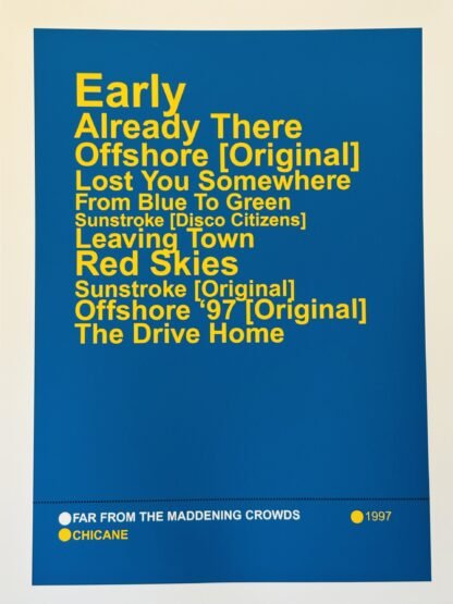 CHICANE - FAR FROM THE MADDENING CROWDS Album Poster Wall Art - Image 2