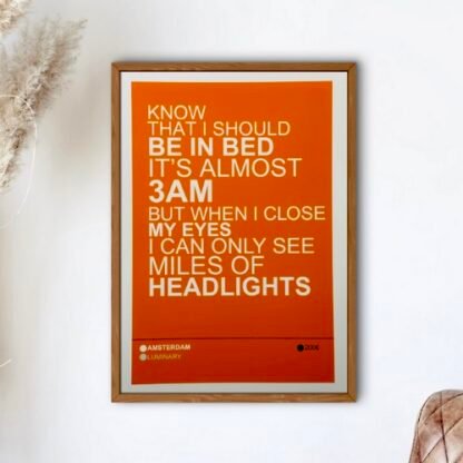 LUMINARY - AMSTERDAM Lyric Poster Wall Art
