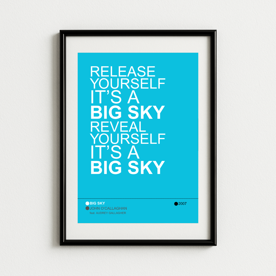 Big Sky Lyrics Print – John O’Callaghan