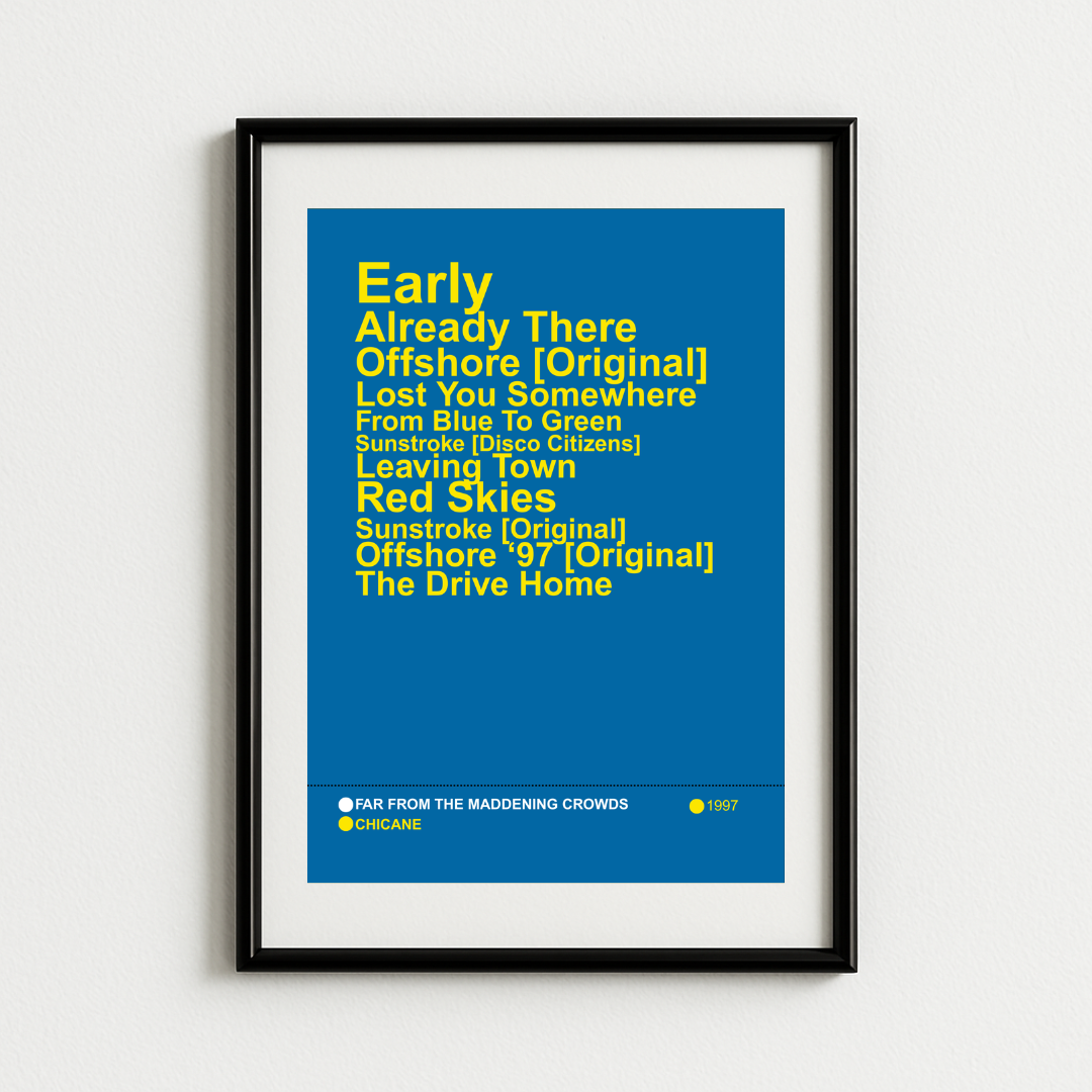 Chicane - Far From The Maddening Crowds Album Art Print