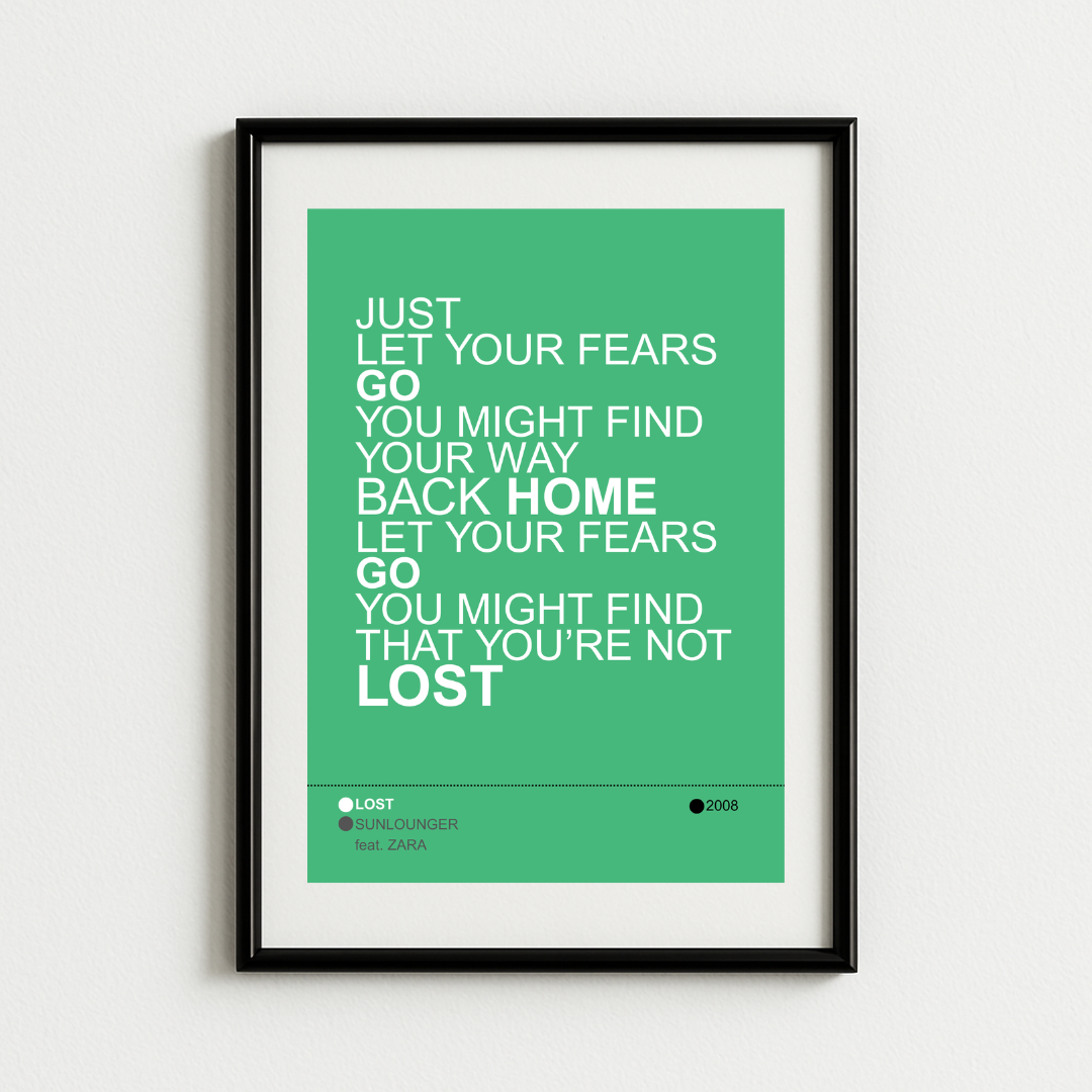 Sunlounger & Zara - Lost Lyrics Art Print