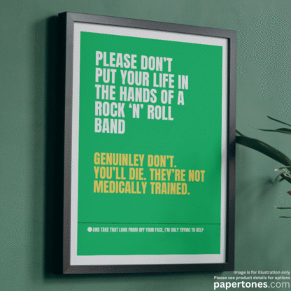 DON'T LOOK BACK IN ANGER by OASIS Alternative Lyric Poster Wall Art