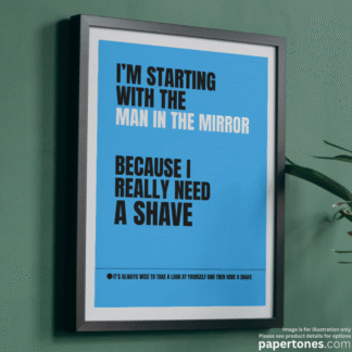 MAN IN THE MIRROR by MICHAEL JACKSON Alternative Lyric Poster Wall Art