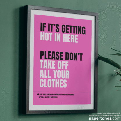 HOT IN HERRE by NELLY Alternative Lyric Poster Wall Art