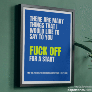 WONDERWALL by OASIS Alternative Lyric Poster Wall Art