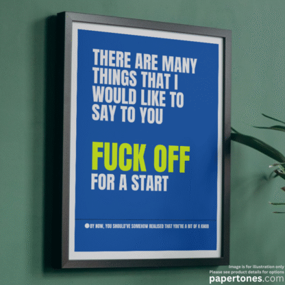 WONDERWALL by OASIS Alternative Lyric Poster Wall Art