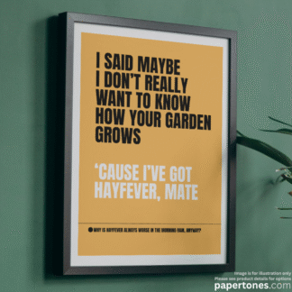 LIVE FOREVER by OASIS Alternative Lyric Poster Wall Art