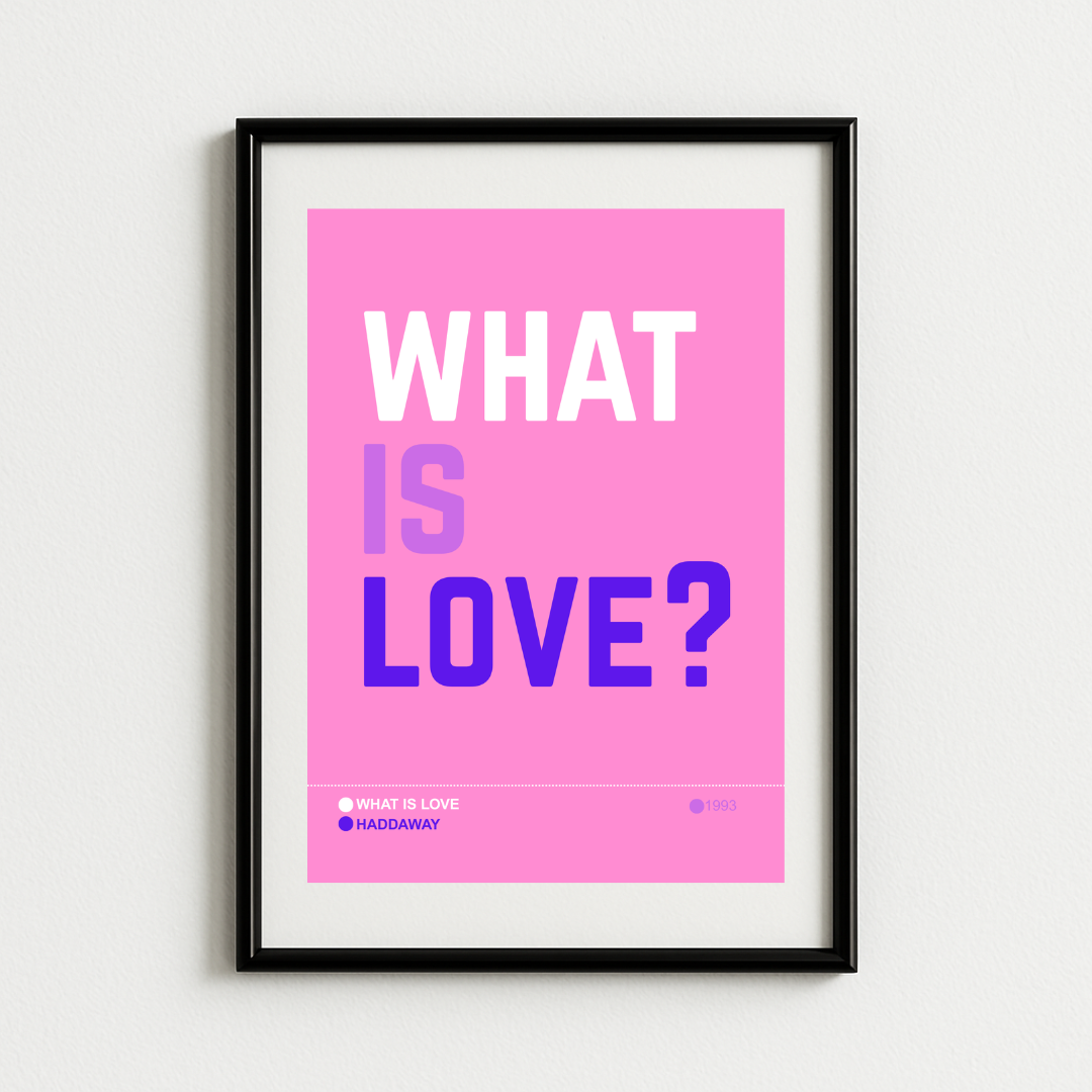 What Is Love Lyrics Print – Haddaway Wall Art