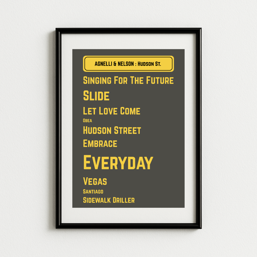Agnelli & Nelson Hudson St Album Art Print