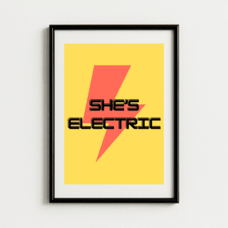 She’s Electric Lyrics Print – Oasis Wall Art