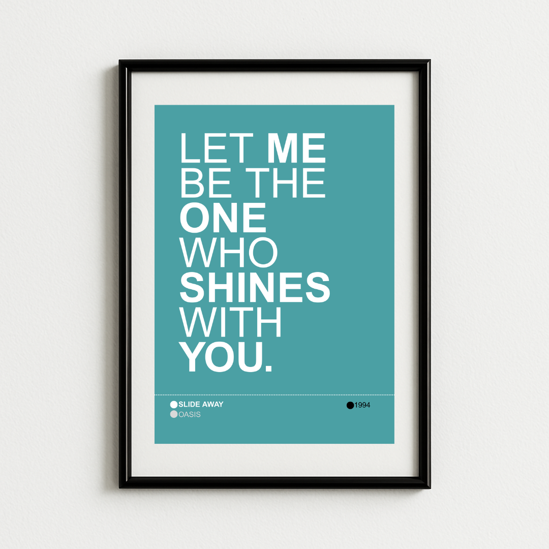 Slide Away Lyrics Art Print – Oasis
