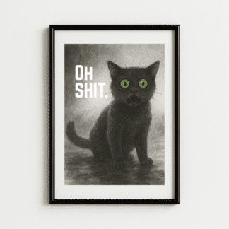 Oh Shit. Unique Funny Cat Art Print