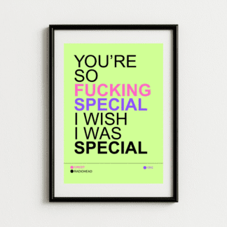 Creep by Radiohead Lyrics Art Print