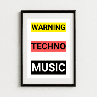 Warning Techno Music Art Print